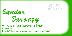 sandor daroczy business card